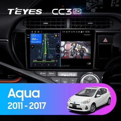 Штатная магнитола Teyes CC3 2K 6/128 Toyota Aqua (2011-2017) Правый руль