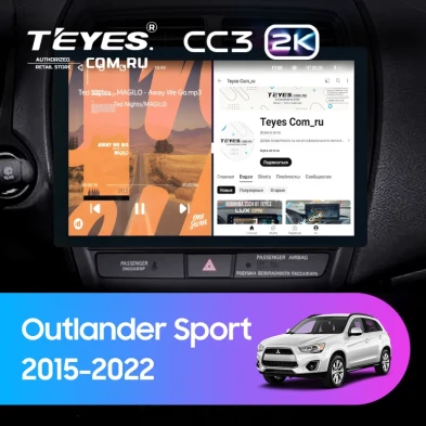 Штатная магнитола Teyes CC3 2K 4/32 Mitsubishi Outlander Sport (2015-2026) Тип-A (13")