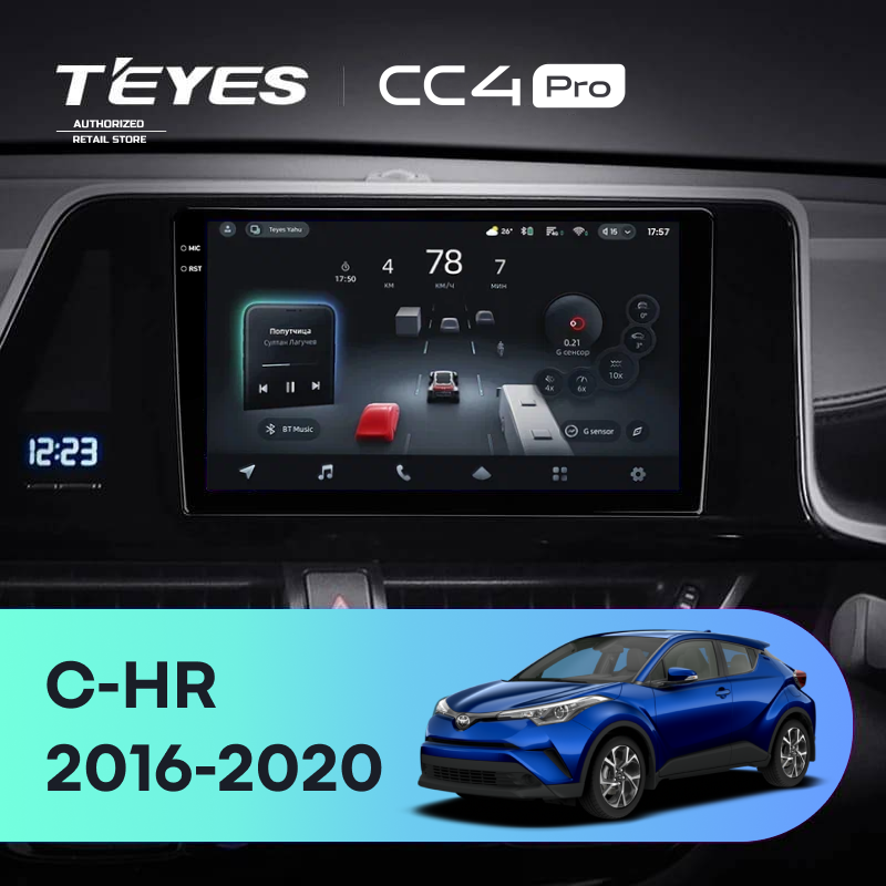 Штатная магнитола Teyes CC4 Pro 8/128 Toyota C-HR (2016-2020) F1 Правый руль