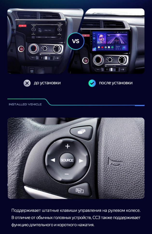Штатная магнитола Teyes CC3L 4/32 Honda Jazz 3 (2013-2020) Тип-A