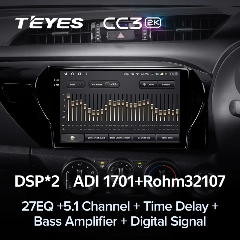 Штатная магнитола Teyes CC3 2K 360 6/128 Toyota Hilux Pick Up AN120 (2015-2020) Правый руль