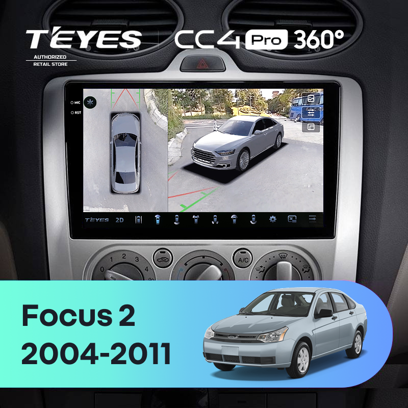 Штатная магнитола Teyes CC4 Pro 360 12/256 Ford Focus 2 Mk 2 (2004-2011) F1