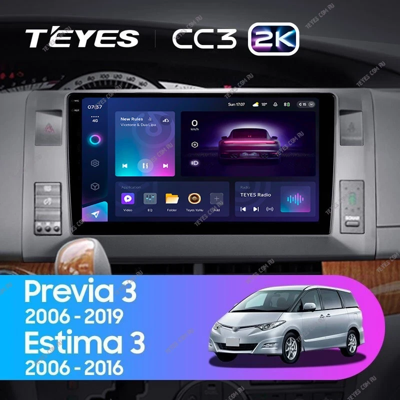 Штатная магнитола Teyes CC3 2K 4/32 Toyota Previa, Estima AHR20 XR50 (2006-2019)