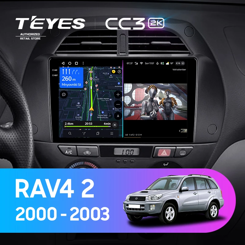 Штатная магнитола Teyes CC3 2K 360 6/128 Toyota RAV4 2 CA20 (2000-2003) F3