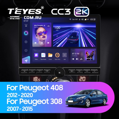 Штатная магнитола Teyes CC3 2K 6/128 Peugeot 408 1 T7 (2012-2020) (13" с кнопками)