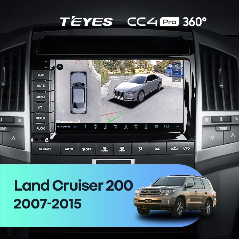 Штатная магнитола Teyes CC4 Pro 360 12/256 Toyota Land Cruiser 11 200 (2007-2015) F2 Тип-C