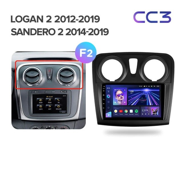 Штатная магнитола Teyes CC3 4/32 Renault Sandero 2 (2013-2022) F1