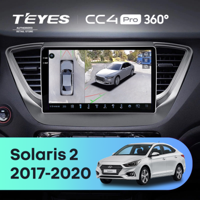 Штатная магнитола Teyes CC4 Pro 360 8/128 Hyundai Solaris 2 (2017-2020) F1 Тип-A