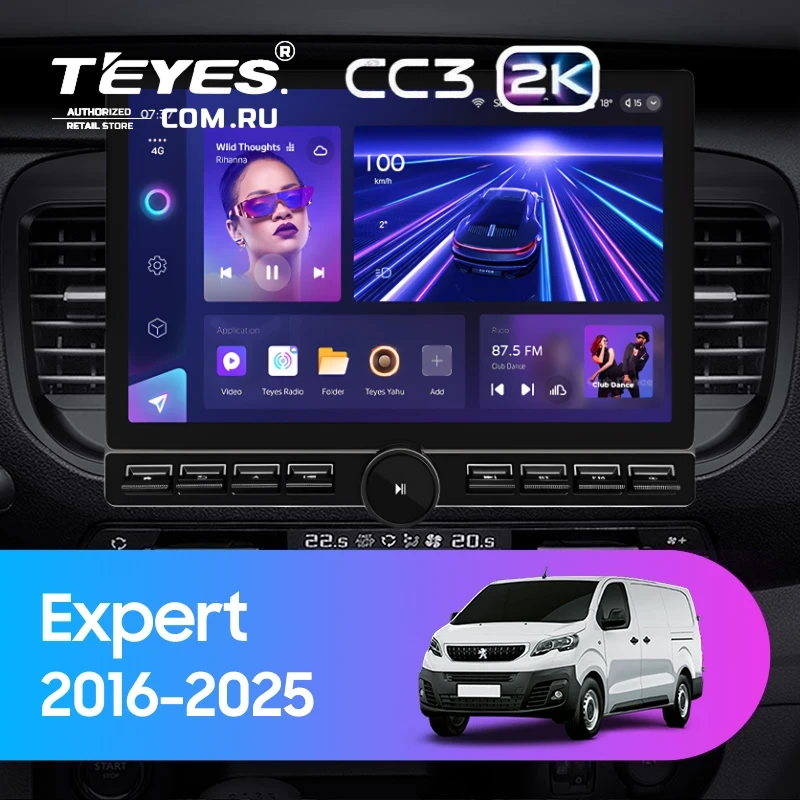 Штатная магнитола Teyes CC3 2K 6/128 Peugeot Expert (2016-2026) (13" с кнопками)