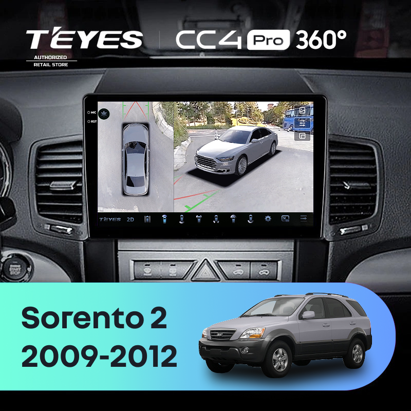 Штатная магнитола Teyes CC4 Pro 360 8/128 Kia Sorento 2 XM (2009-2012) Тип-A