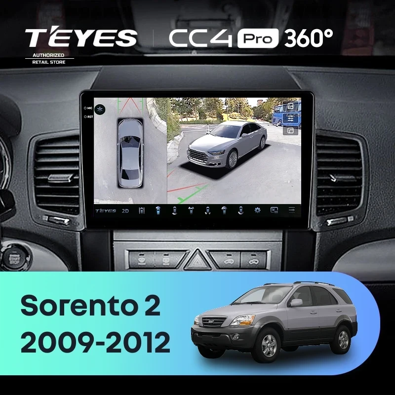 Штатная магнитола Teyes CC4 Pro 360 8/128 Kia Sorento 2 XM (2009-2012) Тип-A