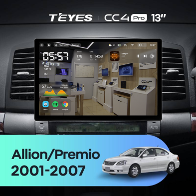 Штатная магнитола Teyes CC4 Pro 8/128 Toyota Allion (2001-2007) (13&quot;)