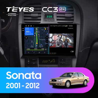 Штатная магнитола Teyes CC3 2K 6/128 Hyundai Sonata EF рестайлинг (2001-2012)