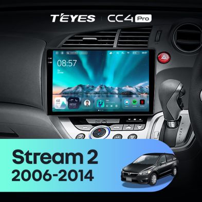 Штатная магнитола Teyes CC4 Pro 8/128 Honda Stream 2 (2006-2014) Правый руль