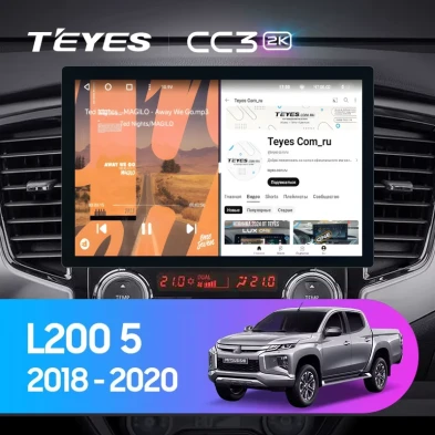 Штатная магнитола Teyes CC3 2K 4/64 Mitsubishi L200 5 (2018-2020) F1 (13")