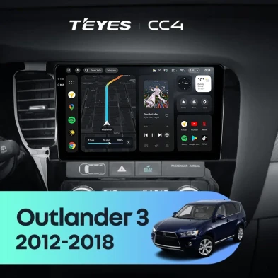 Штатная магнитола Teyes CC4 6/64 Mitsubishi Outlander 3 GF0W GG0W (2012-2018) Тип-A Правый руль