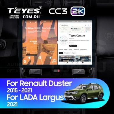 Штатная магнитола Teyes CC3 2K 360 6/128 Renault Duster (2015-2021) F1 (13")