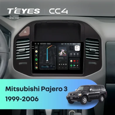 Штатная магнитола Teyes CC4 8/128 Mitsubishi Pajero 3 (1999-2006) (черная)