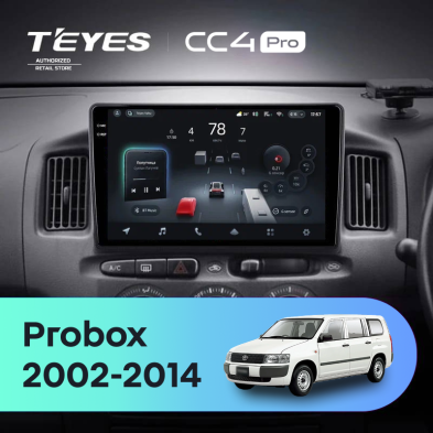 Штатная магнитола Teyes CC4 Pro 12/256 Toyota Probox XP50 XP160 (2002-2014) Правый руль
