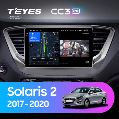 Штатная магнитола Teyes CC3 2K 4/32 Hyundai Solaris 2 (2017-2020) F1 Тип-A