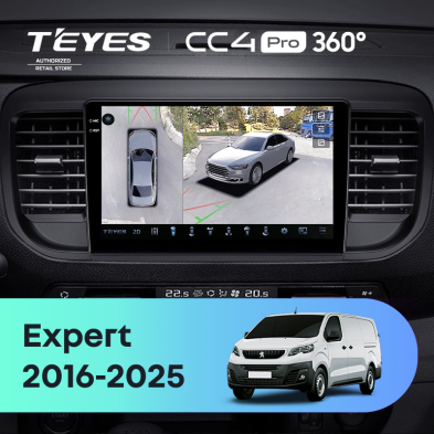 Штатная магнитола Teyes CC4 Pro 360 12/256 Peugeot Expert (2016-2025)