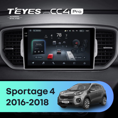Штатная магнитола Teyes CC4 Pro 8/128 Kia Sportage 4 QL (2016-2018) Тип-B