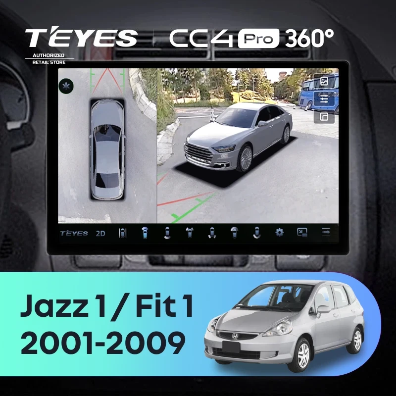 Штатная магнитола Teyes CC4 Pro 360 12/256 Honda Fit 1 (2001-2009) (13")