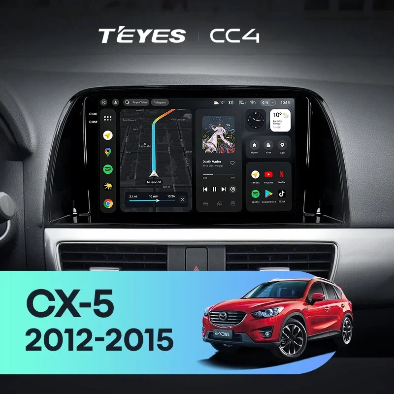 Штатная магнитола Teyes CC4 8/128 Mazda CX-5 (2012-2015) Тип-A (10")