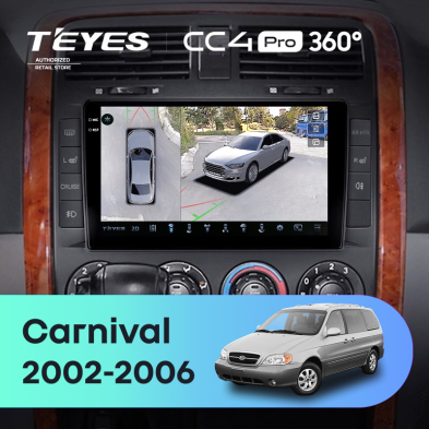 Штатная магнитола Teyes CC4 Pro 360 12/256 Kia Carnival UP GQ (2002-2006)