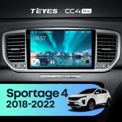 Штатная магнитола Teyes CC4 Pro 8/128 Kia Sportage 4 QL (2018-2022) Тип-A