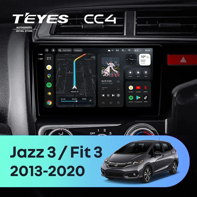 Штатная магнитола Teyes CC4 6/64 Honda Jazz 3 (2015-2020) Тип-B Правый руль