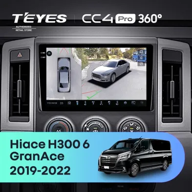 Штатная магнитола Teyes CC4 Pro 360 8/128 Toyota Hiace H300 VI (2019-2022) Тип-A