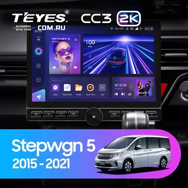 Штатная магнитола Teyes CC3 2K 6/128 Honda Stepwgn 5 (2015-2021) Правый руль (13" с кнопками)