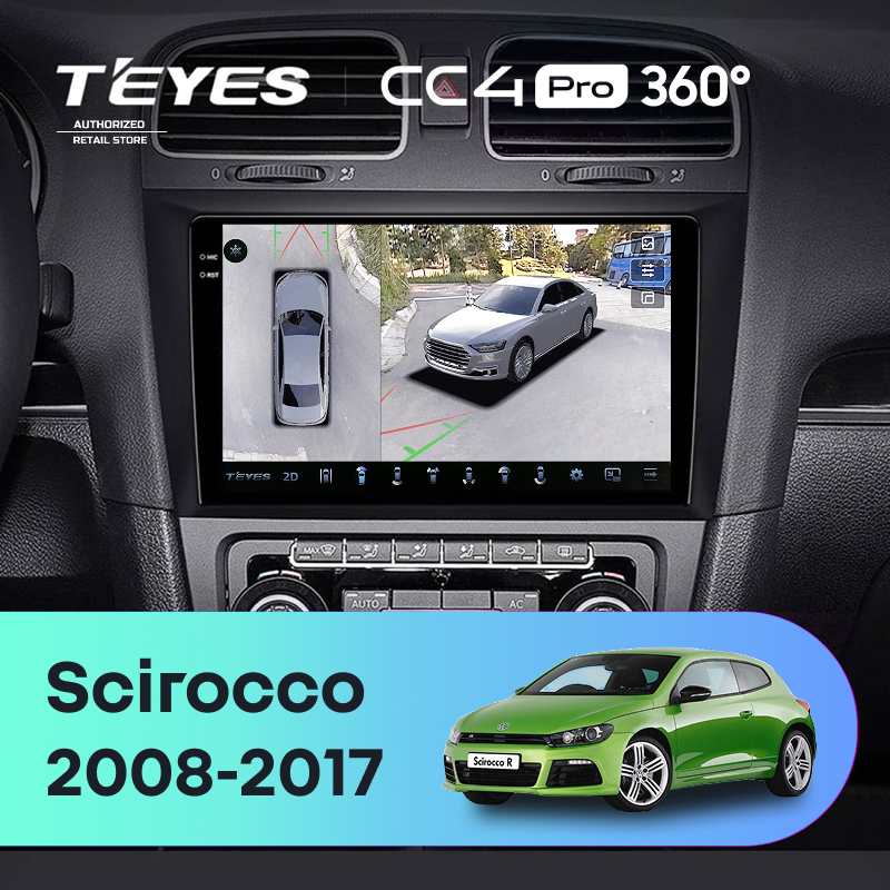 Штатная магнитола Teyes CC4 Pro 360 8/128 Volkswagen Scirocco (2008-2017)