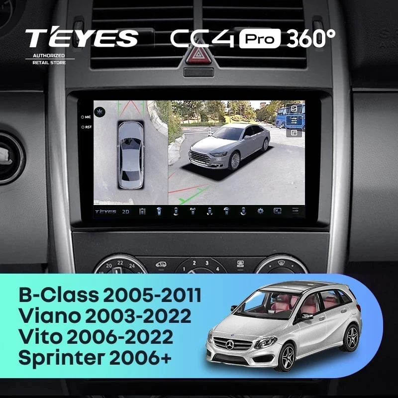 Штатная магнитола Teyes CC4 Pro 360 12/256 Mercedes-Benz Vito W639\W447 (2006-2022)