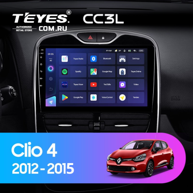 Штатная магнитола Teyes CC3L 4/32 Renault Clio 4 BH98 KH98 (2012-2015)
