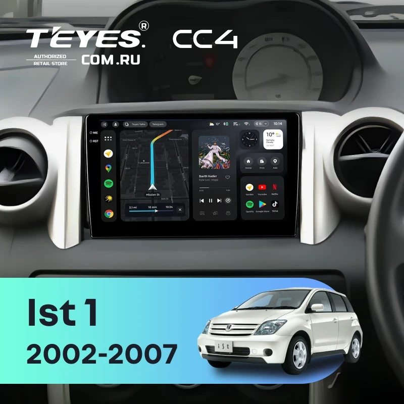 Штатная магнитола Teyes CC4 6/64 Toyota Ist 1 (2002-2007) Правый руль