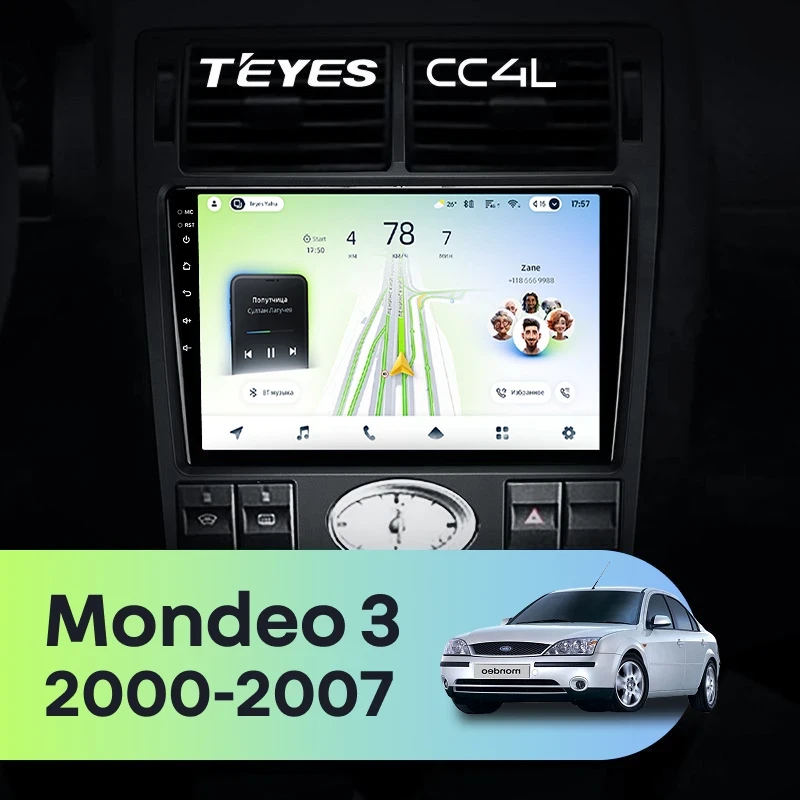 Штатная магнитола Teyes CC4L 6/64 Ford Mondeo 3 (2000-2007) F1