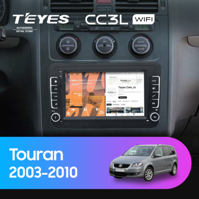 Штатная магнитола Teyes CC3L WiFi 2/32 Volkswagen Touran (2003-2010) (с кнопками) 7"