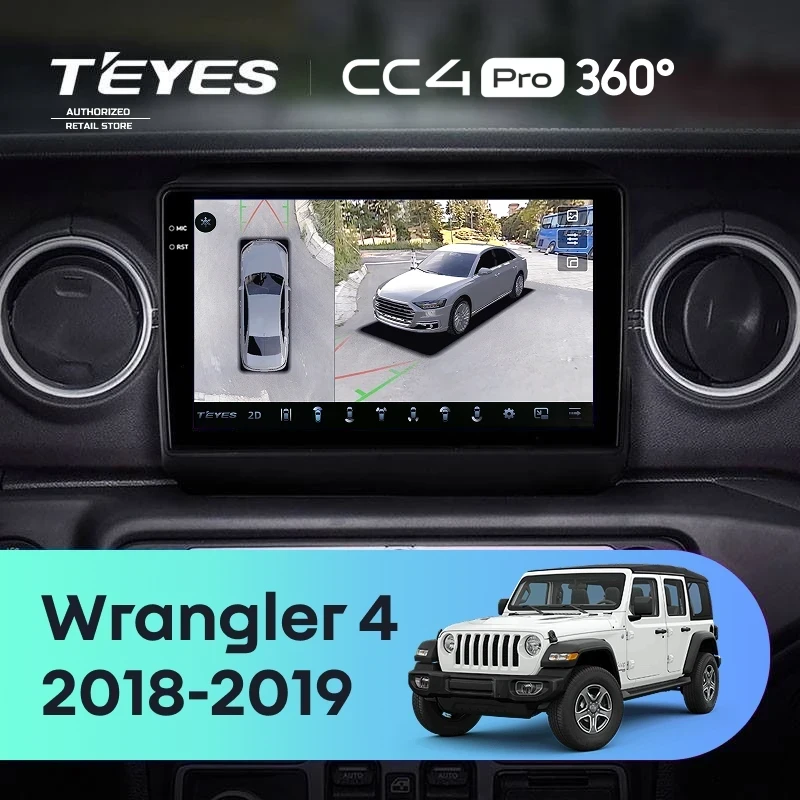 Штатная магнитола Teyes CC4 Pro 360 8/128 Jeep Wrangler 4 JL (2018-2019)