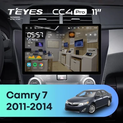 Штатная магнитола Teyes CC4 Pro 12/256 Toyota Camry 7 XV 50 55 (2011-2014) (черная) F2 (11")