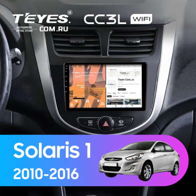 Штатная магнитола Teyes CC3L WiFi 2/32 Hyundai Solaris 1 (2010-2016) F4 (черно-серый)