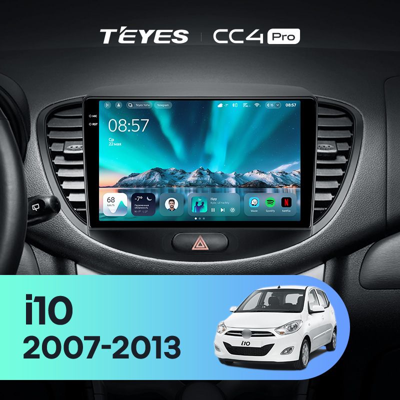 Штатная магнитола Teyes CC4 Pro 12/256 Hyundai i10 (2007-2013)