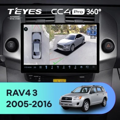 Штатная магнитола Teyes CC4 Pro 360 12/256 Toyota RAV4 3 XA30 (2005-2016) F1 (13")