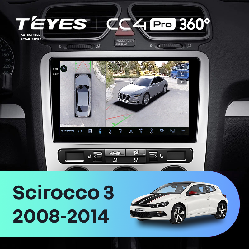 Штатная магнитола Teyes CC4 Pro 360 8/128 Volkswagen Scirocco 3 Mk3 (2008-2014) F5