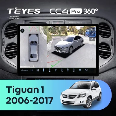 Штатная магнитола Teyes CC4 Pro 360 12/256 Volkswagen Tiguan 1 NF (2006-2017) F2 (13")