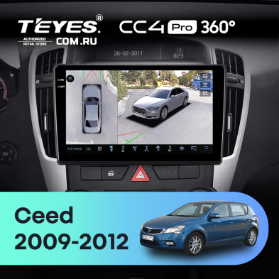 Штатная магнитола Teyes CC4 Pro 360 12/256 Kia Ceed (2009-2012)