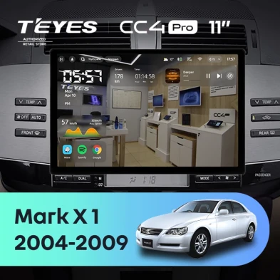 Штатная магнитола Teyes CC4 Pro 12/256 Toyota Mark X X120 (2004-2009) Правый руль (11")