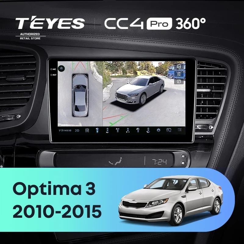 Штатная магнитола Teyes CC4 Pro 360 12/256 Kia Optima 3 TF (2010-2015) F2