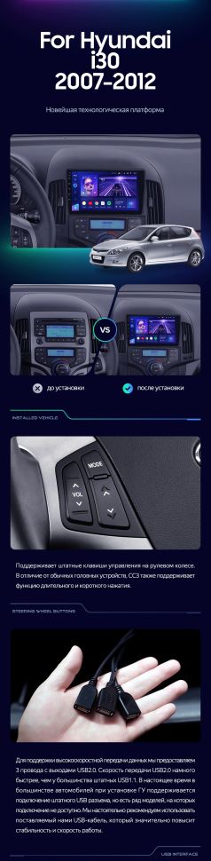 Штатная магнитола Teyes CC3L 4/32 Hyundai i30 1 FD (2007-2012) F2